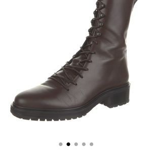 Aeyde Isabel combat boot in Brown leather